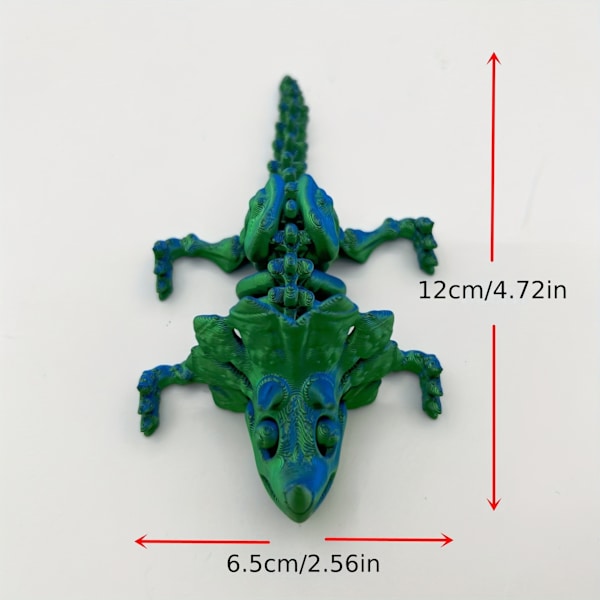 3D-printet drage med ledd for voksne, 3D-printet dinosaur fidget leketøy dekor for stressavlastning Triceratops