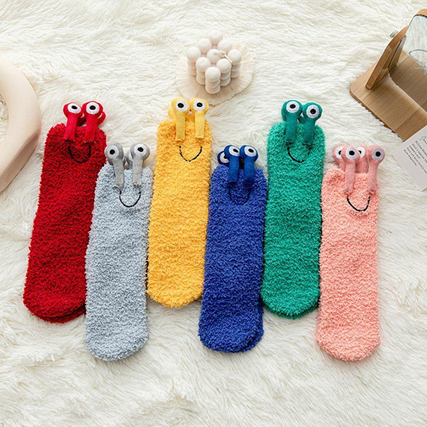2 par The Floor Socks Sove Strømper for Jenter Midtre Rør Strømper Stilig Tykke barn Rosa
