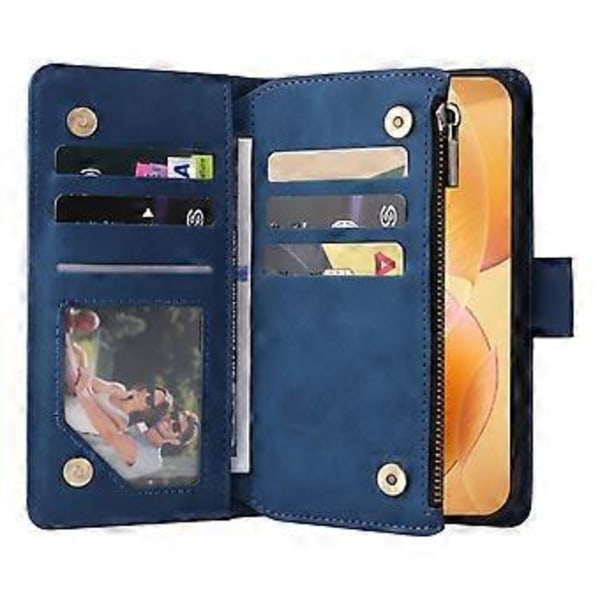 Til Xiaomi 14T Pro Etui Lynlås Pung Flere Kortpladser Læder Telefon Cover (Style E)
