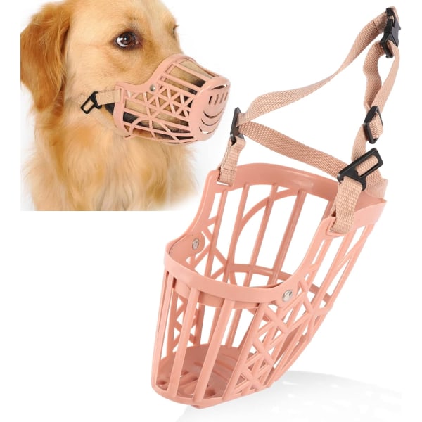 Hundmunkorg, hundmunkorg i plast, rosa hundmunkorg, förhindrar bitning,