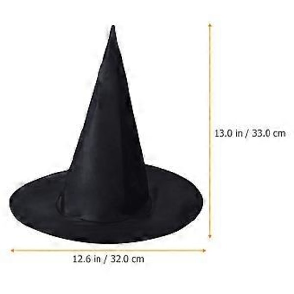 6 stk Halloween Heksehat Tryllehat Party Cosplay Rekvisitter Klæd Dig Ud Kostume Tilbehør