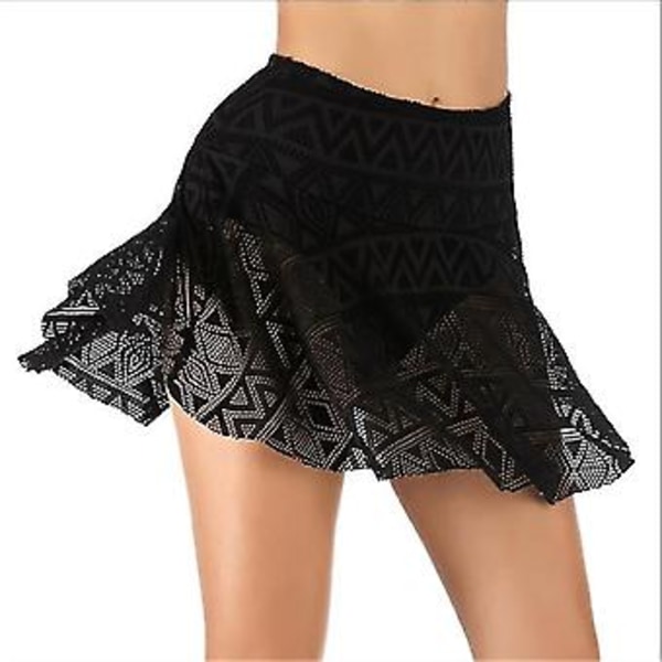 Naisten pitsi-uimapuku Tankini Alaosa Uimashortsit (s-xxl) A (XL MUSTA)