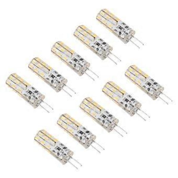 10 st G4 LED-lampa 1,5W DC12V Varmvit 3000K 110LM Bi-Pin Ljuskällor LED för Skåpbelysning Uteplats