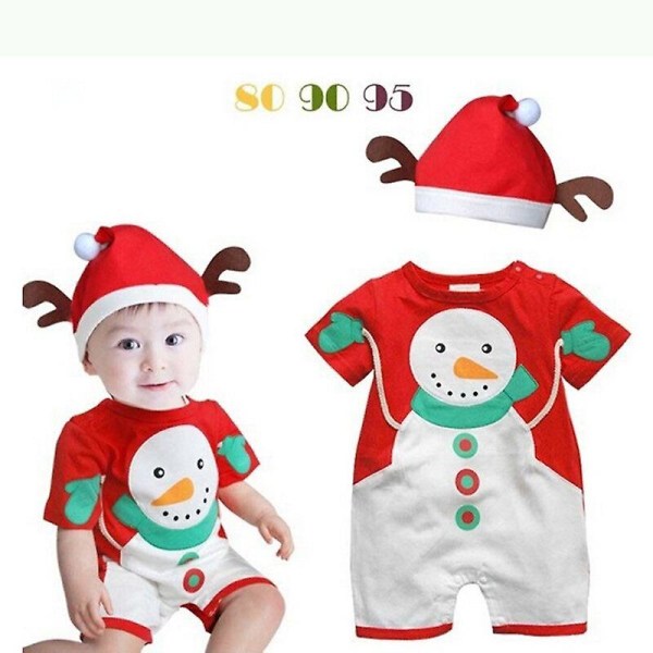 Christmas Clothes Baby Romper Santa Claus Clothes Newborn Baby Clothing Cotton J christmas short 6M