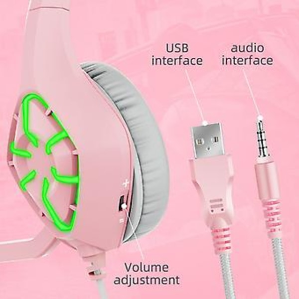 Sød Headset Stereo LED Hovedtelefoner Omnidirektionel Mikrofon Støjreducerende