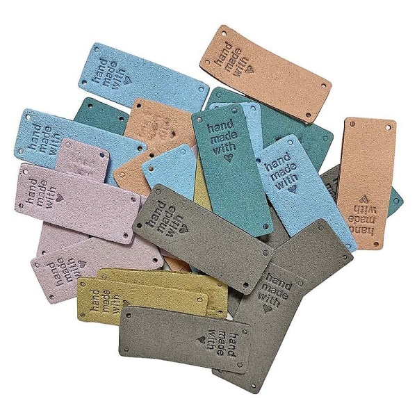 50pcs Handmade Pu Leather Tags Handmade With Love Pu Labels Faux Leather Sew On Labels Embellishmen