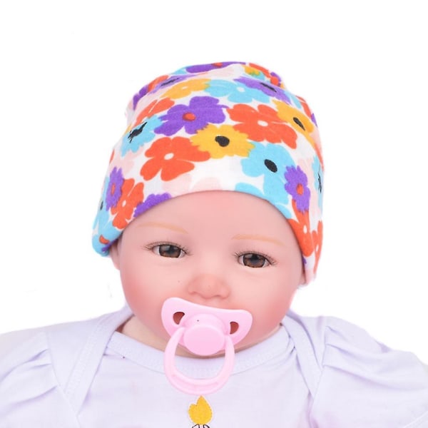 Baby Infants Printing Beanie Hat Toddler Knitted Cotton Cap For Children Newborn Pink