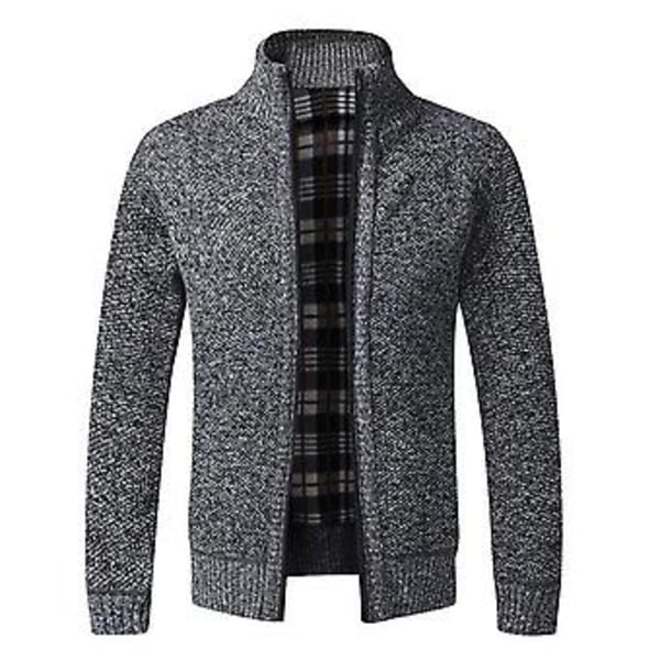 Fianao Tjock Herrkavaj Andningsbar Bomullsblend Bekväm Känsel Herrtröja för Dagligt Bruk (2XL Mörkgrå)
