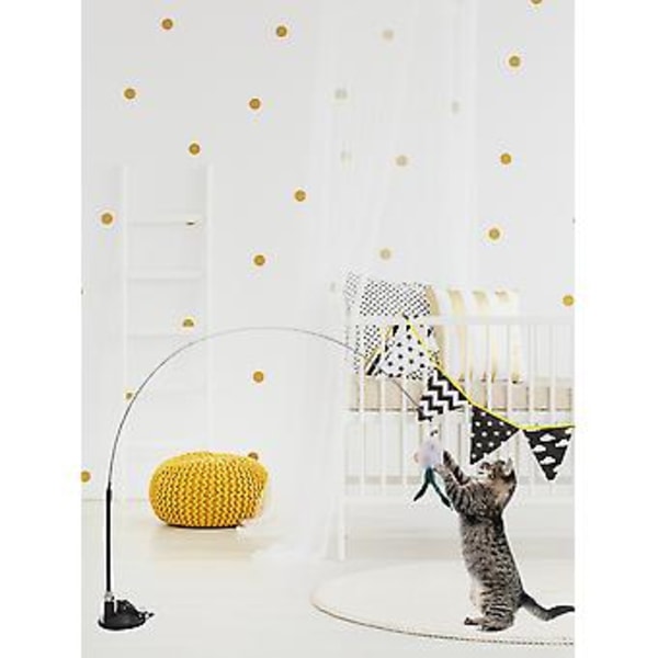 Katt Leksaksutrustning För Kattunge Lek Jaga Träning Sugkopp Hållbar Kreativ 6st/set Rolig Interaktion Fjäder Fågel( )