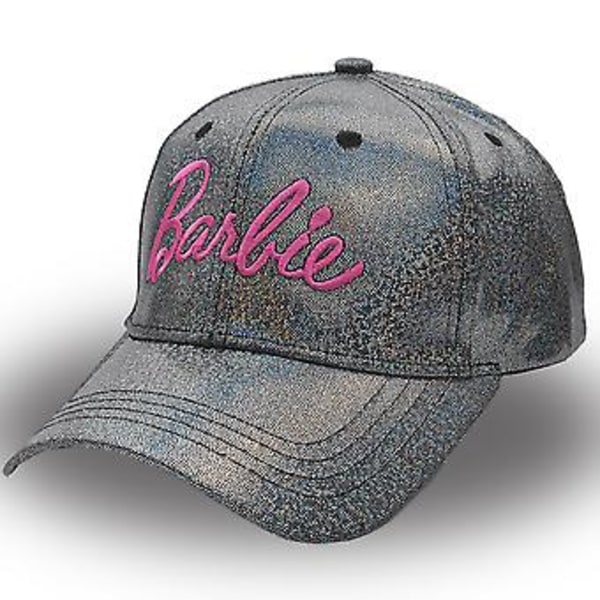 Naisten ja tyttöjen elokuva Barbie Laser Baseball-lippis Pinkki kirjainbrodeerattu kiiltävä säädettävä hattu Joululahjat (Musta)