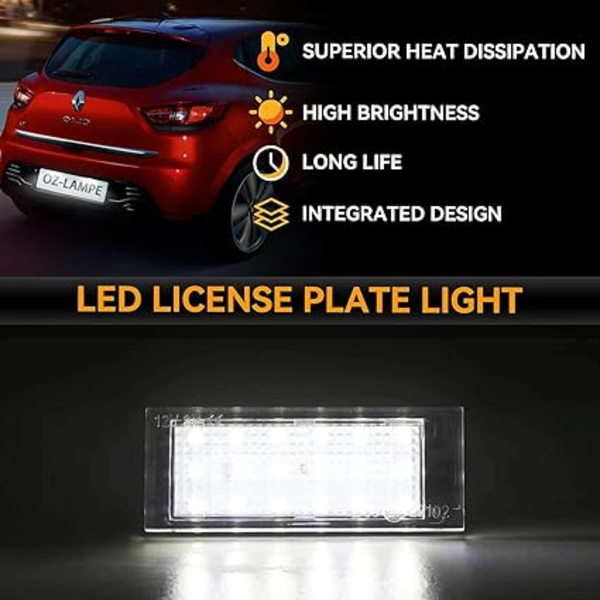 2X LED-skiltlys for Renault Vel Satis Twingo 2 Clio 3 Clio 4 Es