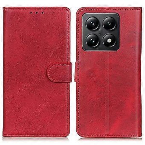 Til Xiaomi 14T Pro Stand Wallet Case Ko Læder Tekstur Læder Telefon Cover (Style D)