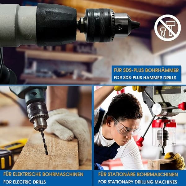 SDS-Plus 1,5-13 mm 1/2-20 UNF chuckadapter med nøkkel