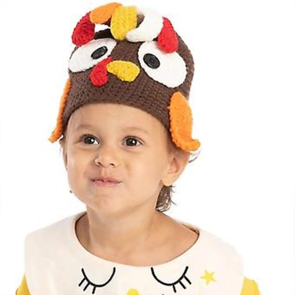 Kawaii Barnhatts för Barn Turkiskt Sött Mössa Thanksgiving Stickad Hatt Halloween Allmatch ( Kaffe)