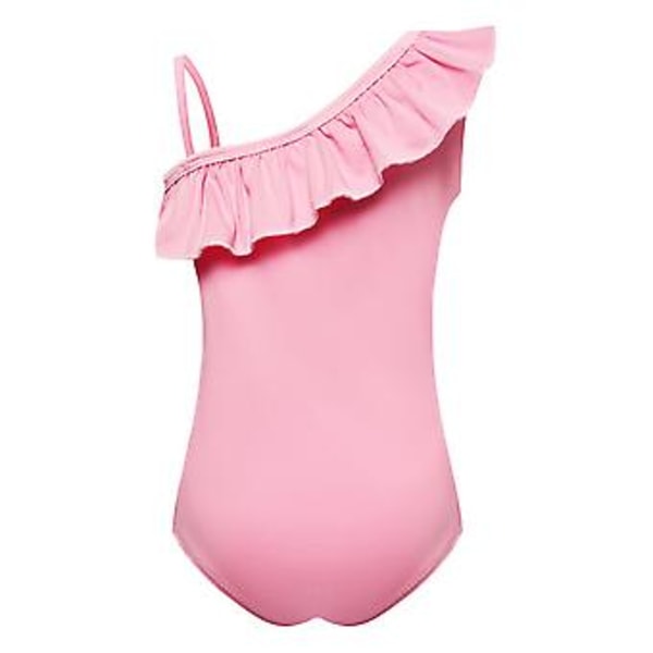 Barnflickor Lilo & Stitch Baddräkt Simdräkt Sommar Bikinihatt Strand 7-14 År (11-12 År Rosa)