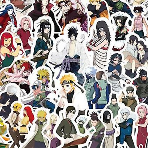 100 st Cartoon Anime Naruto Vattentäta Dekaler för Skateboard, Resväska, Gitarr