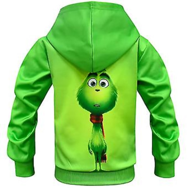 Børne Dreng Tegneserie The Grinch Hoodie Trøje Med Hætte Sweatshirt Top (8-9 År)