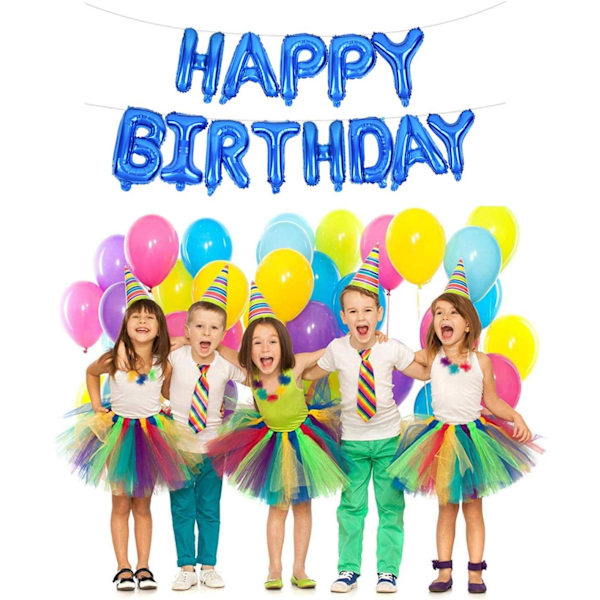 Blå "Happy Birthday" Ballonbanner, 16 Tommer Mylar Foliebogstaver
