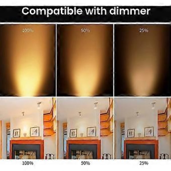 50W Gu5.3 Mr16 Himmennettävä Halogeenilamppu, DC 12V Pienjännite 2-nastainen Pohja Kohdevalaisin Heijastinlamput, 800 Lumenia, Lämmin Valkoinen 2800k?8 kpl?