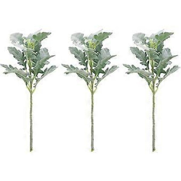 Elegant Konstgjord Grönska Set, Faux Lammöron Stjälkar för Bröllopsbukett, Realistisk Känsla med Speciell Flockningsteknik