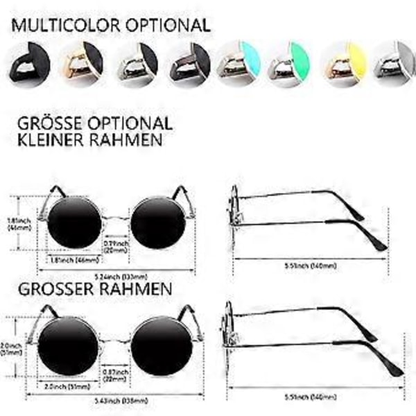 Retro Lennon pyöreät polarisoidut aurinkolasit miehille ja naisille UV400-suojalla MEZ1