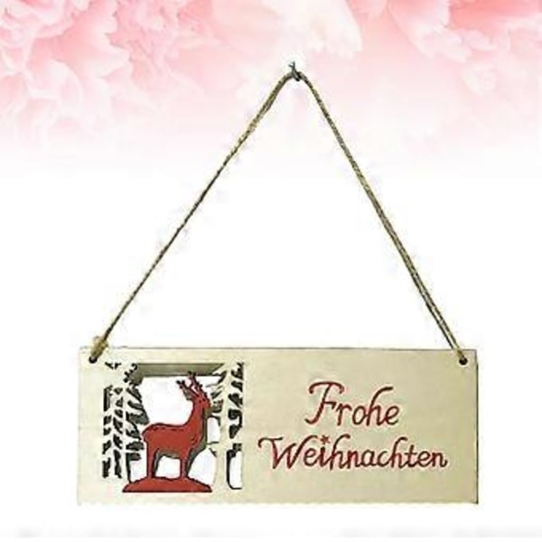 Trähängande Ornament Kreativ Tysk Bokstav Hängande Hänge Dekoration för Julgran Hem Vägg Dörr