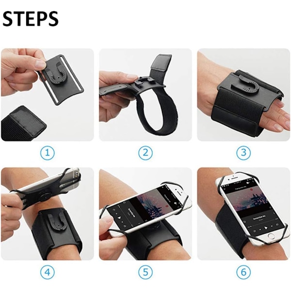 Sportarmband, handledsband, underarmsband för smartphonehållare med