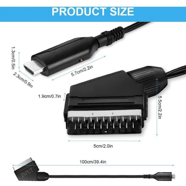 Scart-HDMI-sovitin, Scart-HDMI-muunnin HDMI-kaapelilla, S
