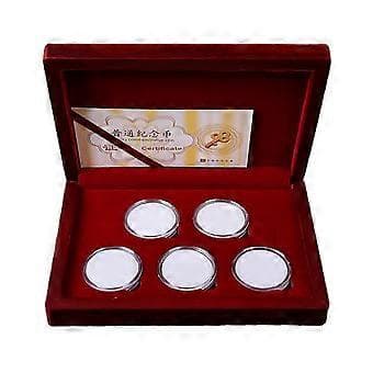 Træ Opbevaringsboks 5 Rum Display Case til s Medalje Samling