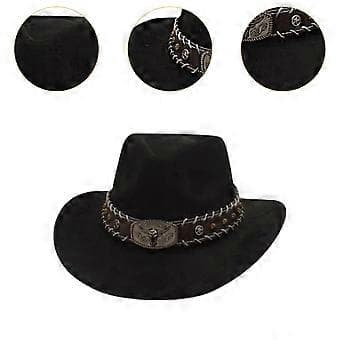 Western Cowboy Hat Vinter Efterår Solhat til Camping Gade Rejser Vandreture Fiskeri (Sort)