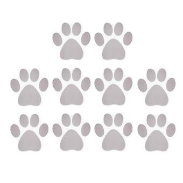 10 st Hund Fotspår Dekaler Cartoon Badkar Dekaler Förebyggande Dekaler Självhäftande Badkar Klistermärken (Grå)