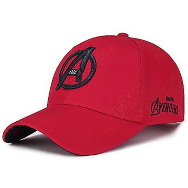 Herrar Avengers Broderad Baseballkeps Justerbar Snapback Solskydd Brättehatt (Röd)