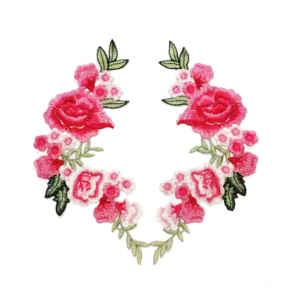 14 stykker blomsterbroderede patches sy på patches rose patch til Jea