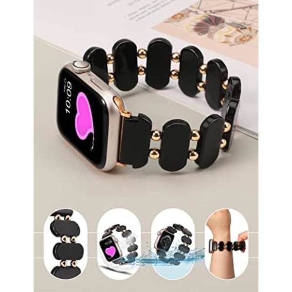 Kompatibel med Apple Watch-armband i harts 41 mm 40 mm 38 mm 44 mm 45 mm 42 mm 49 mm Kvinnor, stretchig sololoop lätt modearmband