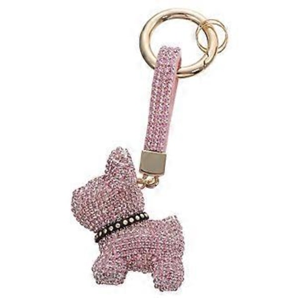 1 stk. Stilfuld diamant nøglering håndværk Pitbull ornament nøglering taske ornament