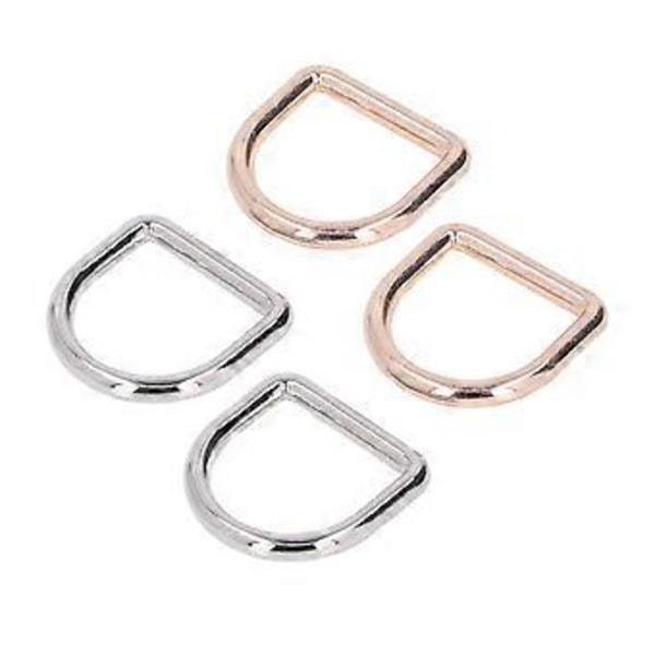 120 st Metall D-ringar Sömlös Gränssnitt Stark Lastbärande Guld Silver Rostsäkra D-spänneklämmor för DIY Nyckelringar Bälten