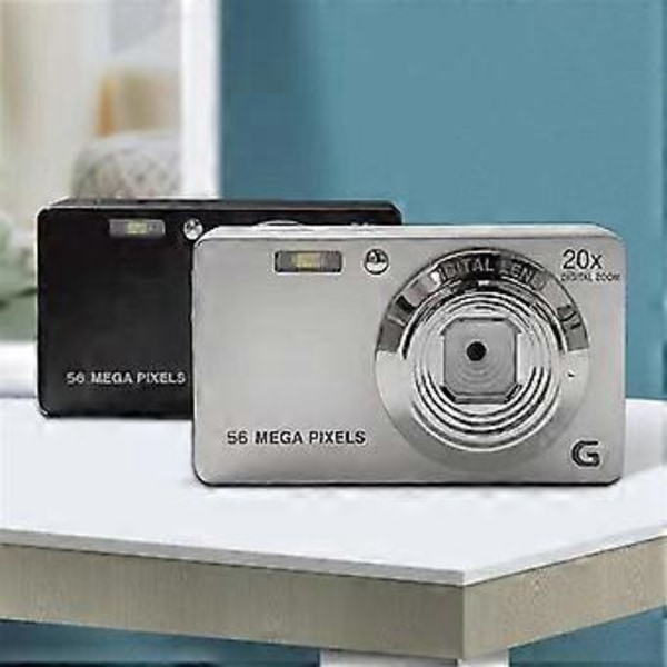 Digitalt videokamera 2,7-tommers LCD-kamera 4K 56MP Anti-Shake 20X Zoom-kamera for fotografering og video, B