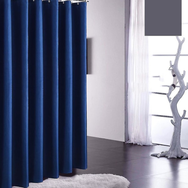 Krygv Waterproof Shower Curtain Bathroom Shower Curtain Liner Navy Blue 120x180cm