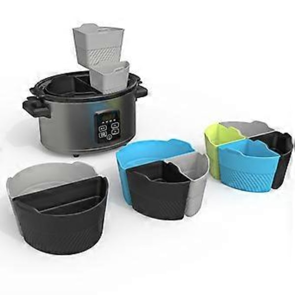 Non-stick gryde med nem rengøring silikone indvendig foring (grå sort)
