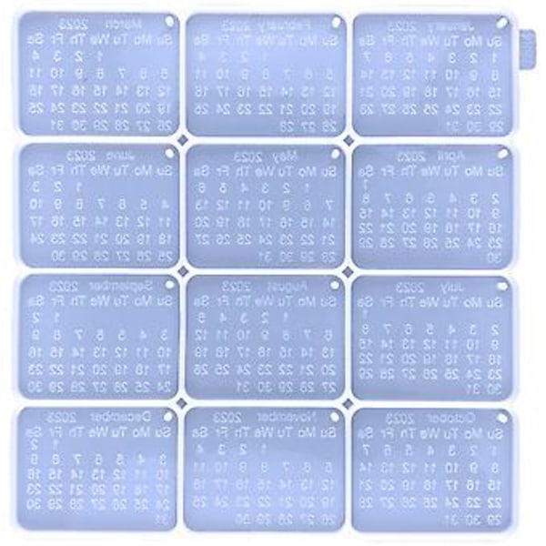 Kalender Nøglering Vedhæng Form Nøglering Fremstilling Kalender Epoxy Silikon Form