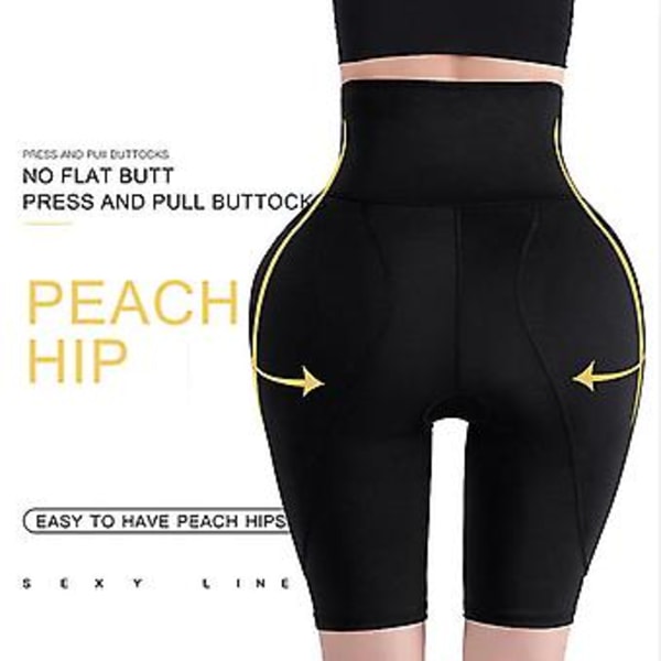 Shapewear Polstrede Numseløfter Trusser Høj Talje Trainer Til Kvinder Mavekontrol Body Shaper Hofteforstærker Lår Slankende (L SORT)