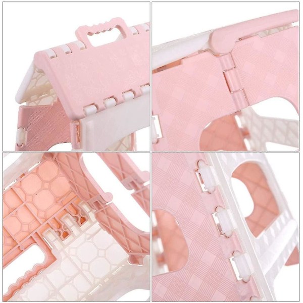 Plastic Folding Stool, Practical Easy To Use Folding Stool Pink Folding