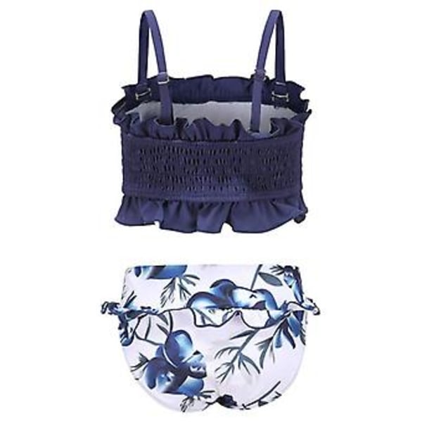 Flickors badkläder delad dräkt snygg bikini badkläder tvådelad L?120cm? Svart
