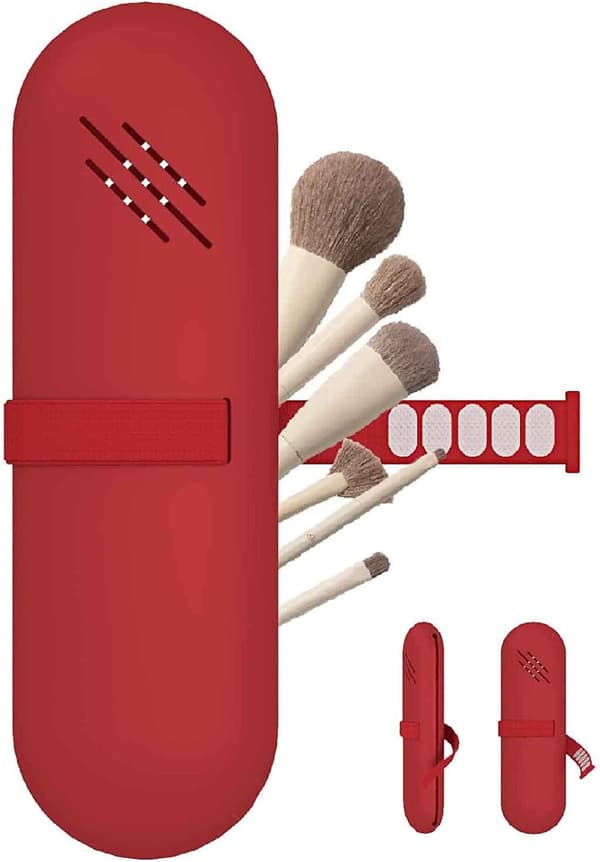 Makeup silikone makeup børsteholder bærbar makeup børste etui fo