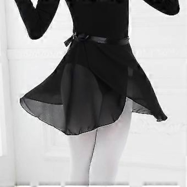 2-pak Jenteballettskjørt Småbarn Dans Tutu Bånd i livet Wrap Ballerina Dancewear L-2xl -c Z (L Svart)