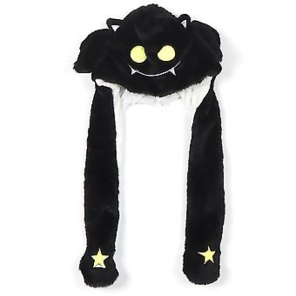 Halloween Øre Bevægelige Hopped Hat Sjov Plys Sød Dyr Fødselsdag Gave Hat (Sort)