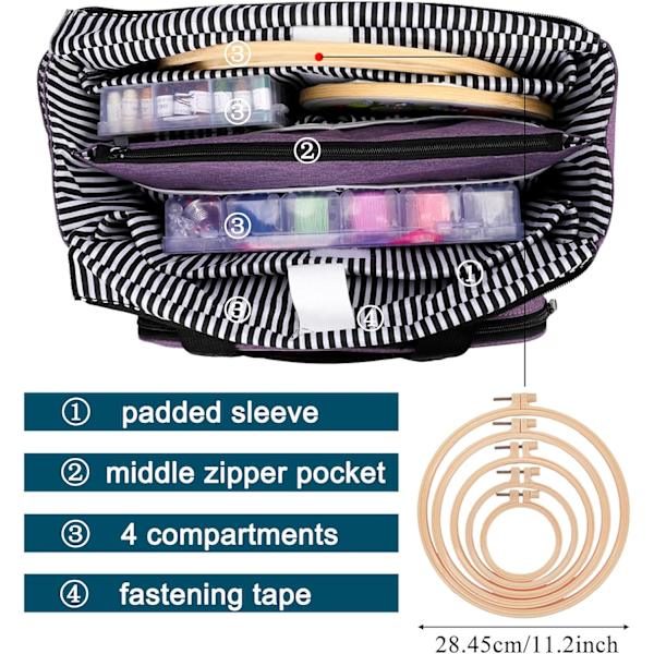 DIY virka korsstygnsväska broderi tote väska för handarbete P