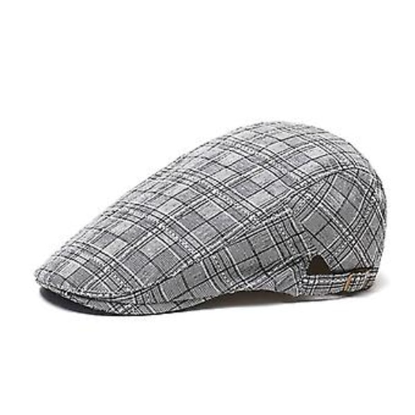 Menn Cabbie Kjøre Flat Caps Newsboy Golf Rutete Beret Irske Hatter Newsboy (Svart)