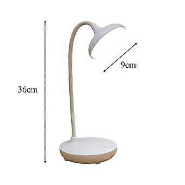 LED Skrivebordslampe Tre Niveauer Touch Dæmpning Øjenbeskyttelse USB Skrivebordslampe Bordlampe til Hjem Soveværelse Skole Hvid med Kabel