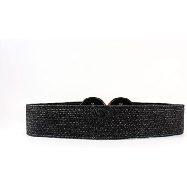 Kvinnors flätade tjocka bälte mode hålfri bred raffia hålfri elastisk strand chunky bälte för sommarklänning